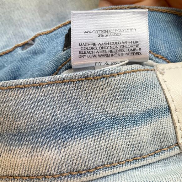 Express Women Skinny Jeans size 8/R Light Blue Mid Rise Stretch Frayed - Picture 9 of 13